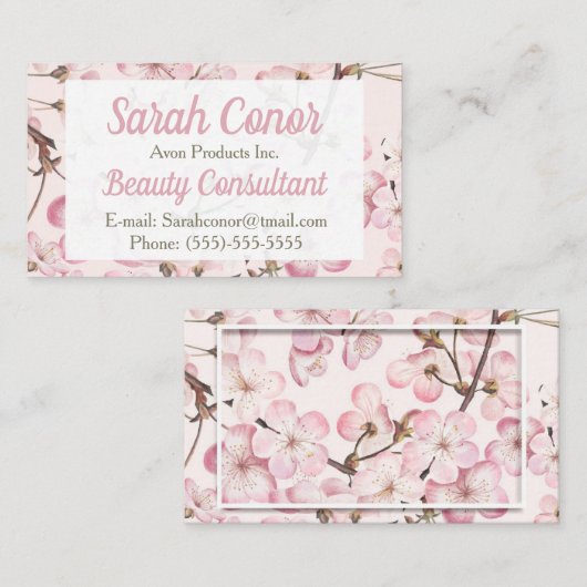 Floral Beauty Consultant Visitenkarte (Vorne/Hinten)