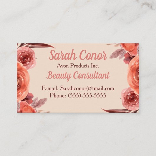 Floral Beauty Consultant Visitenkarte (Vorderseite)