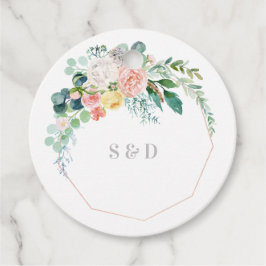Floral Beauty Wedding Monogram Favor Tag Geschenkanhänger