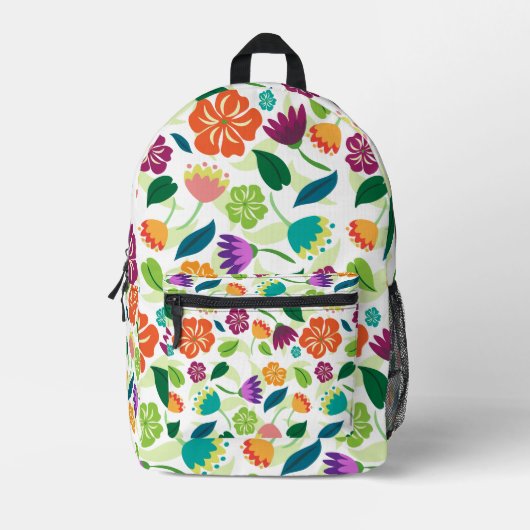 floral bedruckter rucksack (Vorderseite)