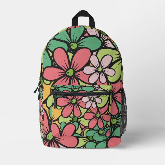 floral bedruckter rucksack (Vorderseite)