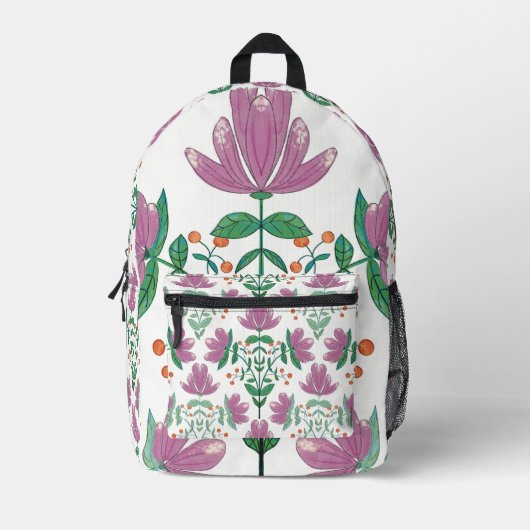 floral bedruckter rucksack (Vorderseite)