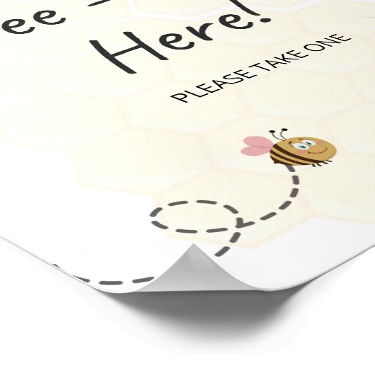 Floral Bee bedankt sich für das hier Zeichen Poster (Ecke)