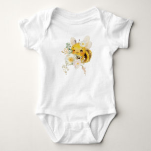 Floral Bee Bodysuit Baby Strampler