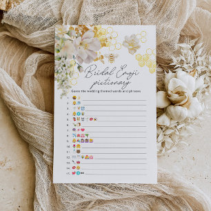 Floral bee Brautparty emoji picktionary game