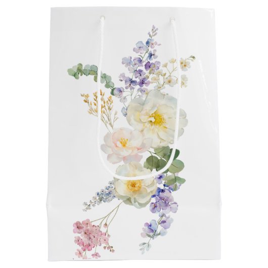 Floral Bee Medium Geschenktasche Mittlere Geschenktüte (Rückseite)