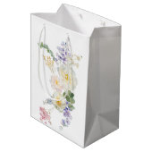Floral Bee Medium Geschenktasche Mittlere Geschenktüte (Rückseite Schrägansicht)