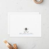 Floral Bee Script Name Mitteilungskarte (Vorderseite/Rückseite Beispiel)
