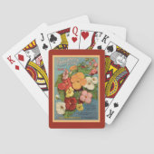 Floral Begonias Pink 1902 Seed Packet Red Teal Spielkarten (Rückseite)