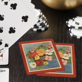 Floral Begonias Pink 1902 Seed Packet Red Teal Spielkarten