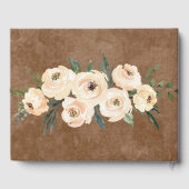 Floral Beige auf Brown Wedding Guest Book Gästebuch (Rückseite)