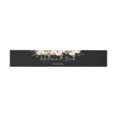 Floral Beige Black Wedding Einladungsbanderole (Flach)