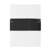 Floral Beige Black Wedding Einladungsbanderole (Rückseitenbeispiel)