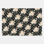 Floral Beige Black Wedding Geschenkpapier Set (Vorderseite)
