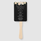 Floral Beige Blush Black Wedding Programm Fächer (Vorderseite)