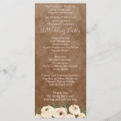 Floral Beige Brown Wedding Program Programm (Rückseite)
