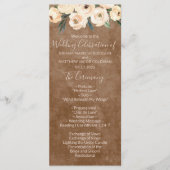 Floral Beige Brown Wedding Program Programm (Vorderseite)