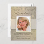 Floral Beige Foto Danke Post Card Postkarte (Vorne/Hinten)