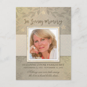 Floral Beige Foto Danke Post Card Postkarte