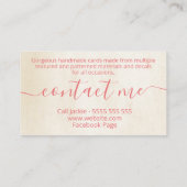 Floral Beige Gold Fossilien Handgefertigte Karten (Rückseite)