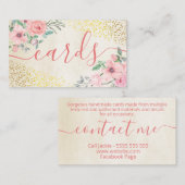 Floral Beige Gold Fossilien Handgefertigte Karten (Vorne/Hinten)