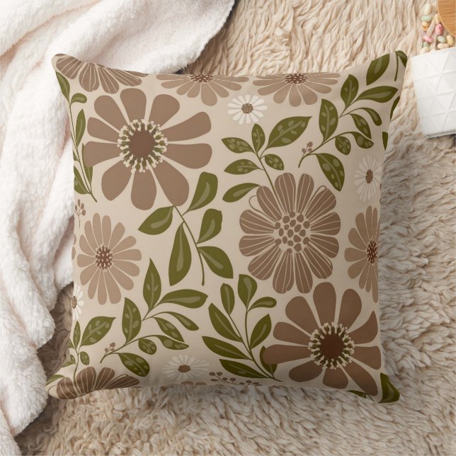 Floral Beige Kissen (Decke)
