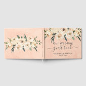 Floral Beige Peach Wedding Gästebuch (Voll)