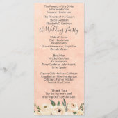 Floral Beige Pink Hochzeitsprogramm Programm (Rückseite)