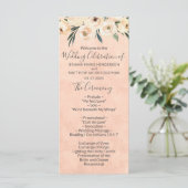 Floral Beige Pink Hochzeitsprogramm Programm (Stehend Vorderseite)