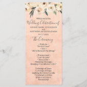 Floral Beige Pink Hochzeitsprogramm Programm (Vorderseite)