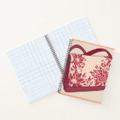 Floral Beige & Red AI art Notizblock (Innenseite)