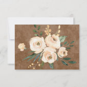 Floral Beige Rose Gold Brown RSVP Card Dankeskarte (Rückseite)