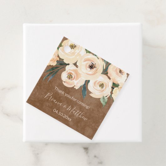 Floral Beige Wedding Geschenkanhänger (Beispiel)