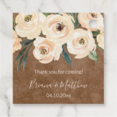 Floral Beige Wedding Geschenkanhänger (Rückseite)