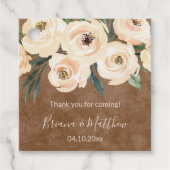 Floral Beige Wedding Geschenkanhänger (Vorderseite)
