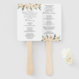 Floral Beige Wedding Program Fächer