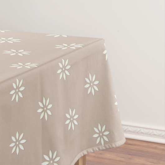 Floral Beige & weiße Tabletten Tischdecke (Beispiel)