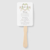 Floral Beige Weiße Vegetation Elegantes Elfenbeinf Fächer (Vorderseite)