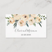 Floral Beige White Wedding Website Umschließung Begleitkarte (Rückseite)