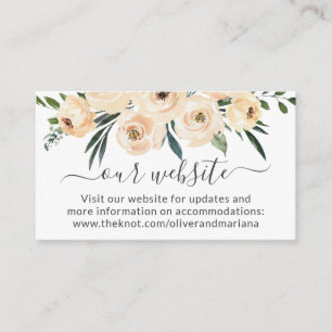 Floral Beige White Wedding Website Umschließung Begleitkarte