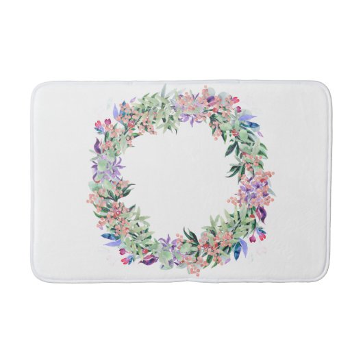 Floral Berries Wreath Badematte (Vorderseite)