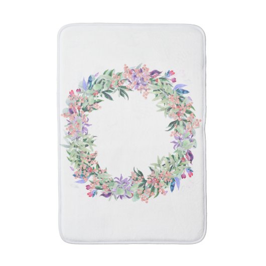 Floral Berries Wreath Badematte (Vorderseite Vertikal)