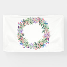 Floral Berries Wreath Banner