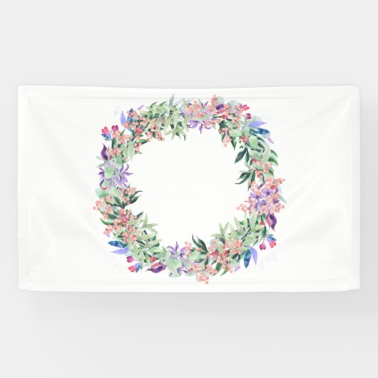 Floral Berries Wreath Banner (Horizontal)
