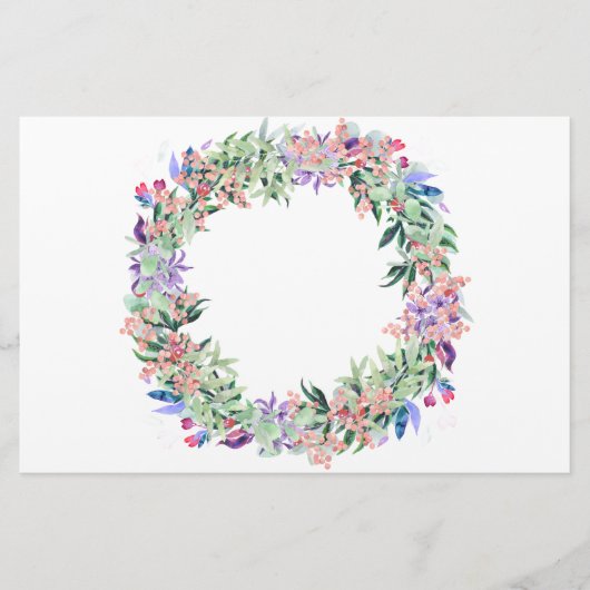 Floral Berries Wreath Briefpapier (Vorderseite)