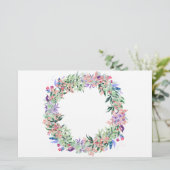 Floral Berries Wreath Briefpapier (Stehend Vorderseite)