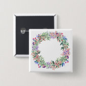 Floral Berries Wreath Button (Vorne & Hinten)