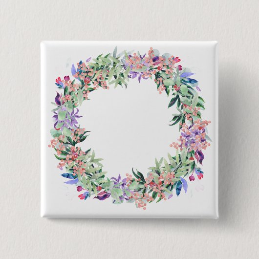 Floral Berries Wreath Button (Vorderseite)