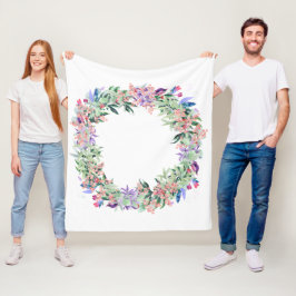 Floral Berries Wreath Fleecedecke