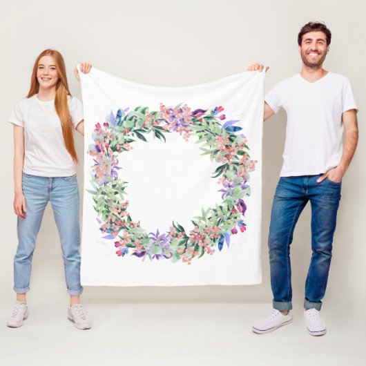 Floral Berries Wreath Fleecedecke (Beispiel)